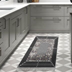 Dekoreko Kaymaz Taban Djt Mutfak Halısı Star Pamuk Saçaklı Modern M5132