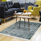 Dekoreko Kaymaz Taban Djt Salon Halısı Trend Saçaklı İskandinav F5083