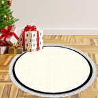 Alanur Home Kaymaz Taban Djt Banyo Mutfak Salon Halı Yıldız Deri Saçaklı Yuvarlak Dokuma Desen E5007