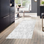 Dekoreko Kaymaz Taban Djt Mutfak Halısı Yıldız Deri İskandinav F5079