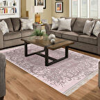 Dekoreko Kaymaz Taban Djt Salon Halısı Yıldız Deri Saçaklı Modern 1488