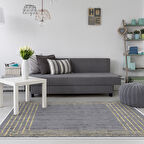 Dekoreko Kaymaz Taban Djt Salon Halısı Yıldız Deri Modern M5142