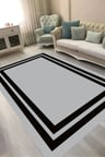 Dijital Baskılı Dikdörtgen Salon Halısı | Kaymaz Yıkanabilir | Keçe Taban | Geometrik | 1696