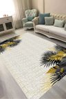 Dijital Baskılı Dikdörtgen Salon Halısı | Kaymaz Yıkanabilir | Keçe Taban | Çiçekli | F5125