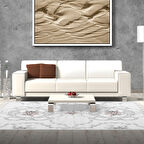 Dekoreko Kaymaz Taban Djt Salon Halısı Yıldız Deri Saçaklı Modern 1494