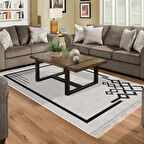 Dekoreko Kaymaz Taban Djt Salon Halısı Star Pamuk Saçaklı Modern 1919