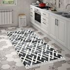 Dekoreko Kaymaz Taban Djt Mutfak Halısı Yıldız Deri Saçaklı İskandinav S5039