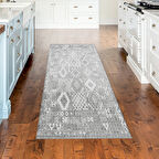 Dekoreko Kaymaz Taban Djt Mutfak Halısı Yıldız Deri İskandinav F5137