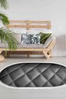 Kaymaz Dijital Mutfak & Salon Halı Trend Saçaklı Oval Geometrik E5013