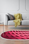Kaymaz Dijital Mutfak & Salon Halı Trend Saçaklı Oval Geometrik E5017