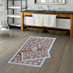 Eko Cotton Bukle Klozet Takimi 2 Pcs Sarmaşik Kahve