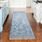 Dekoreko Kaymaz Taban Djt Mutfak Halısı Yıldız Deri Saçaklı İskandinav F5137