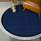 Alanur Home Kaymaz Taban Djt Banyo Mutfak Salon Halı Yıldız Deri Saçaklı Yuvarlak Dokuma Desen E5007