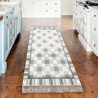 Dekoreko Kaymaz Taban Djt Mutfak Halısı Yıldız Deri Saçaklı Modern 1913