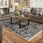 Dekoreko Kaymaz Taban Djt Salon Halısı Yıldız Deri Saçaklı Modern Mu145