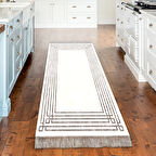 Dekoreko Kaymaz Taban Djt Mutfak Halısı Star Pamuk Saçaklı Modern M5142