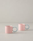 English Home Angled New Bone China Kahve Fincan Takımı Açık Pembe