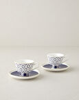 English Home Octavia New Bone China 4 Parça 2 Kişilik Kahve Fincan Takımı 90 ml Lacivert