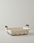 Woven Metal Ekmek Sepeti 30x23x8,5 Cm Krem