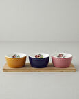 Garden Serenity Stoneware 4 Parça Sunumluk 9,5x5 cm Renkli