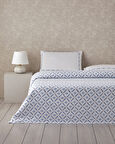 Sea Shell Baskılı Çift Kişilik Pike Takımı 200x220 cm Mavi