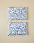 Leaf Harmony Kolay Ütülenir 2'li Yastık Kılıfı 50x70 cm Mavi