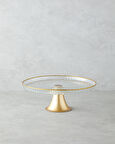 Golden Glow Cam Kek Standı 28 cm Şeffaf-Gold