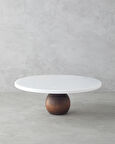 Elegant Mermer Kek Standı 30 cm Beyaz