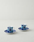 Echo Porselen 4 Parça 2 Kişilik Kahve Fincan Takımı 80 ml Mavi
