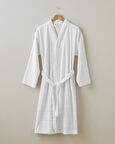 Sandy Stripe Pamuk Bornoz L-XL Beyaz
