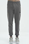 Koyu Gri Fermuar Cepli Bağcıklı Şardonlu Jogger Erkek Eşofman Altı - 84929 | M