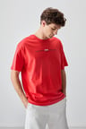 Fiesta %100 Pamuk Kalın Yumuşak Dokulu Oversize Fit Baskılı Erkek T- Shirt - 88357 | L