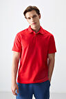 Fiesta Pamuklu Kalın Yumuşak Dokulu Polo Yaka Oversize Fit Basic Erkek T- Shirt - 88381