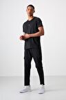 Tommy Life Siyah Polyester Nefes Alan Dokulu İnce Esnek Standart Fit Erkek Performans T-Shirt - 88387