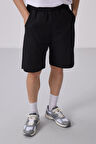 Siyah Standart Fit Dokuma Hafif Esnek Chino Şort - 81290