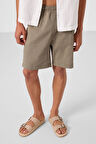 Camel Standart Fit Dokuma Hafif Esnek Chino Erkek Şort - 81293