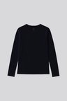 Lacivert O Yaka Standart Fit Uzun Kollu Basic Kadın T-Shirt - 97312