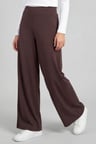 Kahverengi Comfort Fit Geniş Paça Korsajlı Palazzo Kadın Pantolon - 94681
