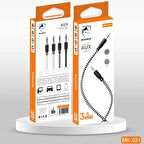 3.5mm Jack Hasır Aux Kablo BlueWolf MK-031