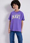 Mavi Logo Baskılı Mor Tişört 6610030-70606