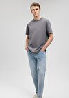 Mavi Bisiklet Yaka Gri Basic Tişört 066249-86569