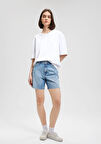 Lidia All Blue Vintage İndigo Mavisi Jean Şort 1410145-87088