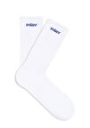Mavi Miav Baskılı Beyaz Soket Çorap 0911440-620