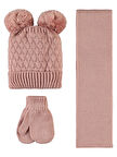 Civil Baby Kız Bebek Atkı Bere Eldiven Set 6-24 Ay Gül