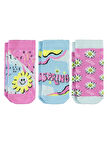 Civil Girls Kız Çocuk 3'lü Patik Çorap Set 2-12 Yaş Mavi