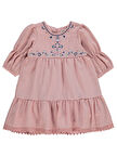 Civil Girls Kız Çocuk Elbise 2-5 Yaş Gül Kurusu