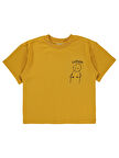 Mivil Oversize Çocuk Tişört 6-9 Yaş Hardal