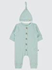 Civil Baby Bebek Patiksiz Tulum 1-6 Ay Su Yeşili