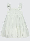 Civil Girls Kız Çocuk Elbise 6-9 Yaş Ekru