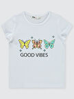 Civil Girls Kız Çocuk Tişört 2-5 Yaş Beyaz